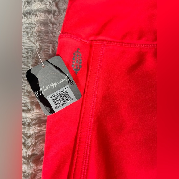 Free People Movement Yoga Pants Neon Coral XL NWT - Picture 3 of 5